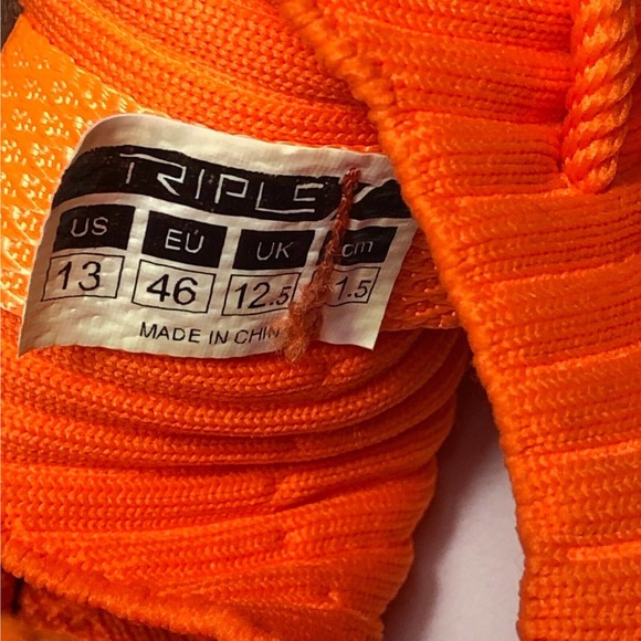 Triple 7 Shoes Mens Size 13 Racers Orange Citrus Running Shoes - Picture 7 of 9